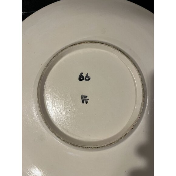 Handmade Ceramic Plate With Abstract Leaf Motif -Artist Signed - Picture 4 of 4